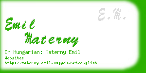 emil materny business card